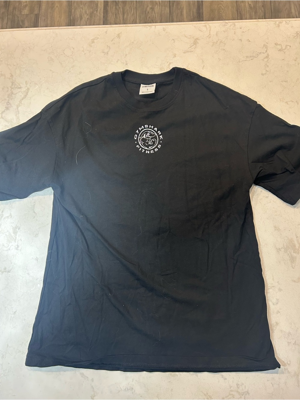 Gymshark Black Short Sleeve Crew with White Logo